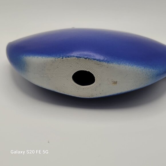 Contempory Ceramic Cobalt Blue Fish Statue - Picture 3 of 8